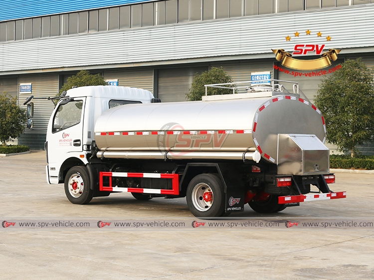 SPV-Vehicle - 5,000 Litres Milk Transport Truck DongFeng - Left Back Side View